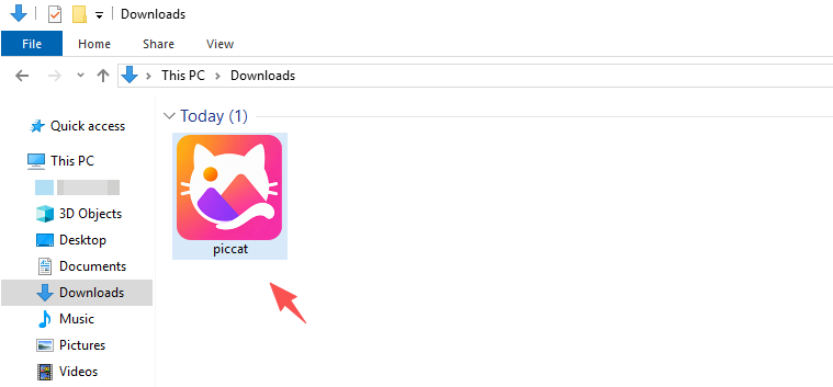 click to install piccat