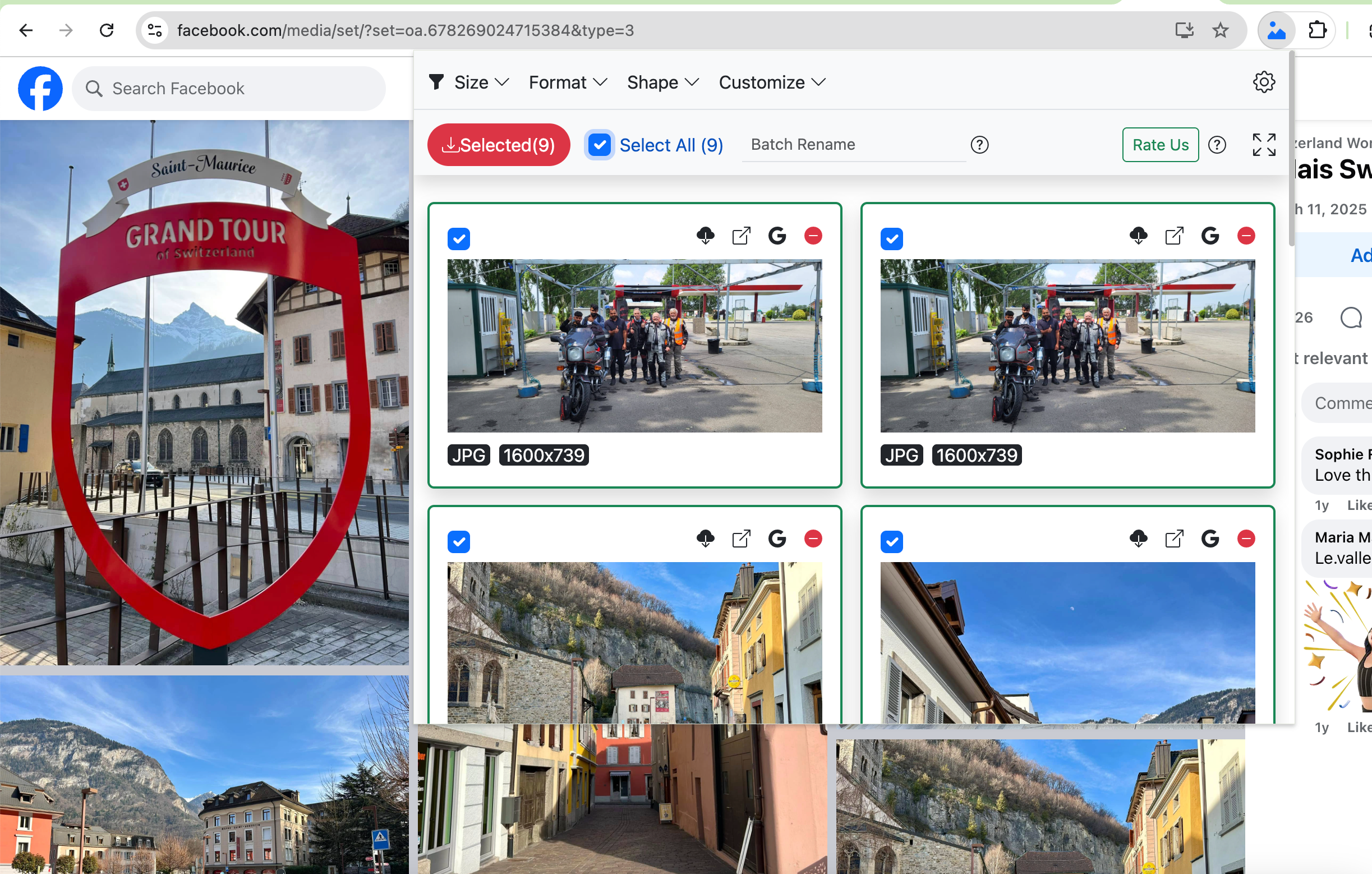 download facebook album with extension