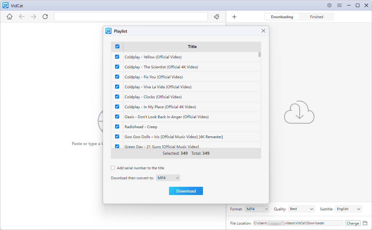 download from playlist url