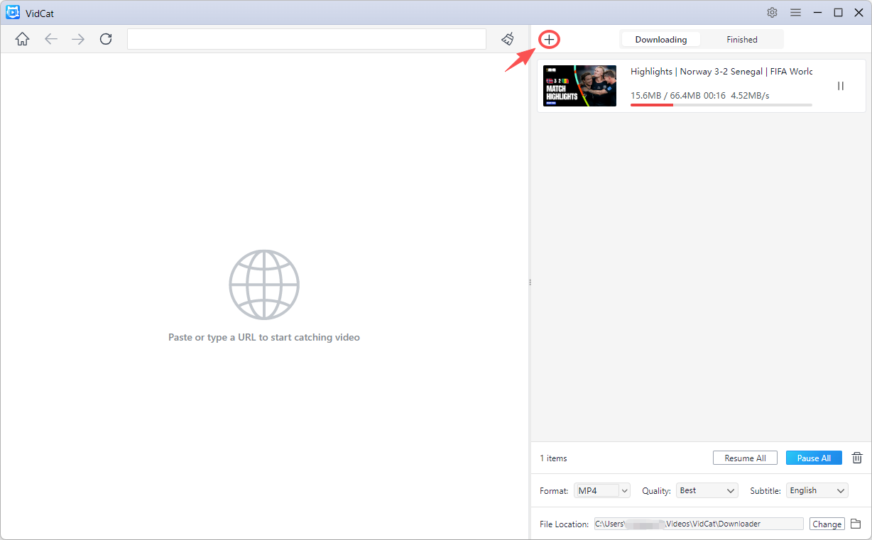 download video from a single url