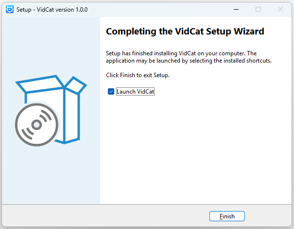 finish vidcat installation