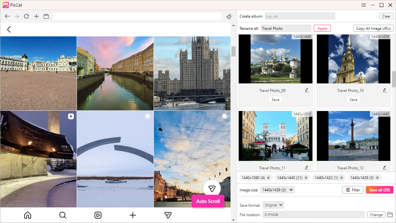 piccat bulk download instagram images