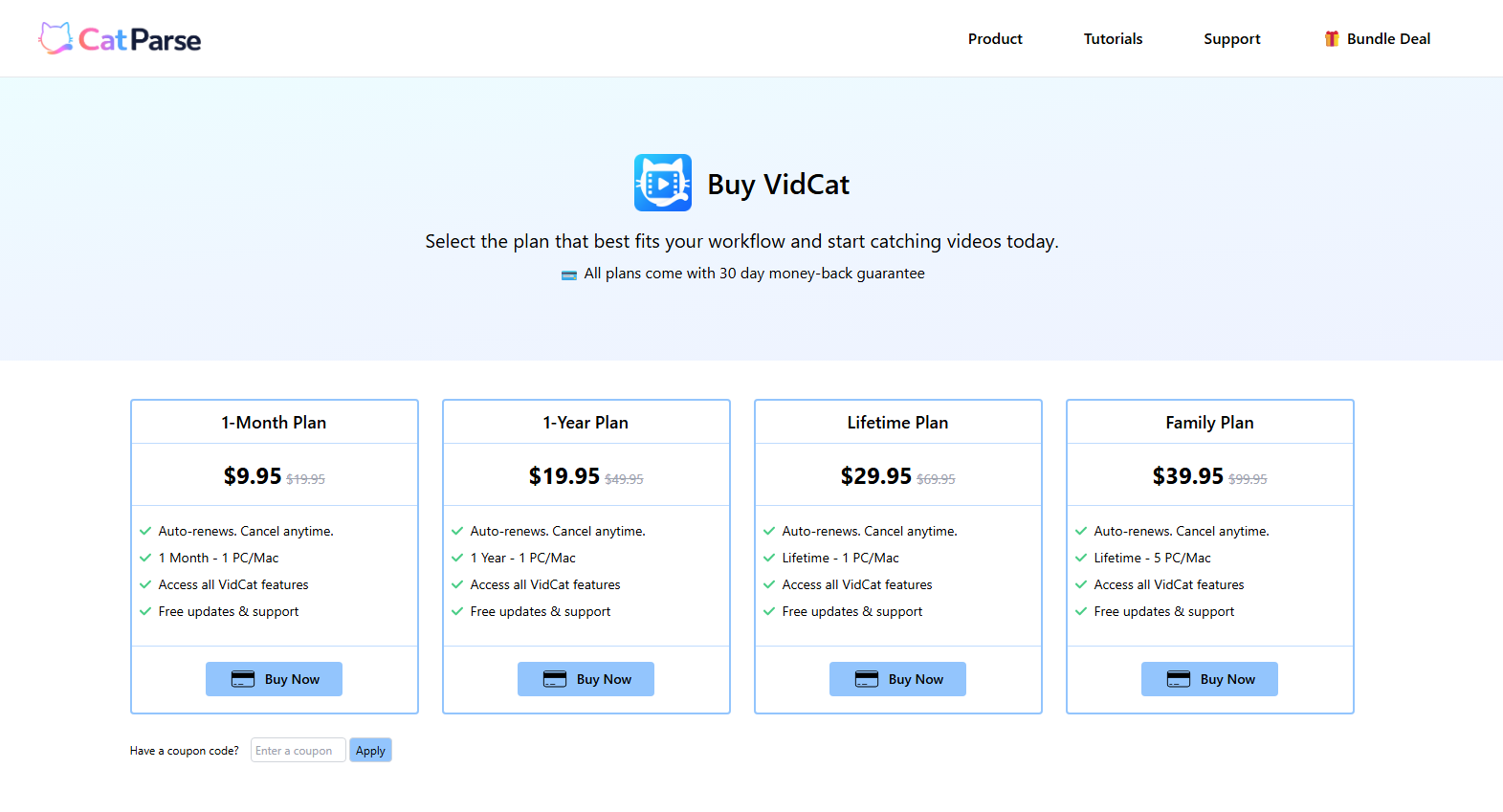 vidcat plans