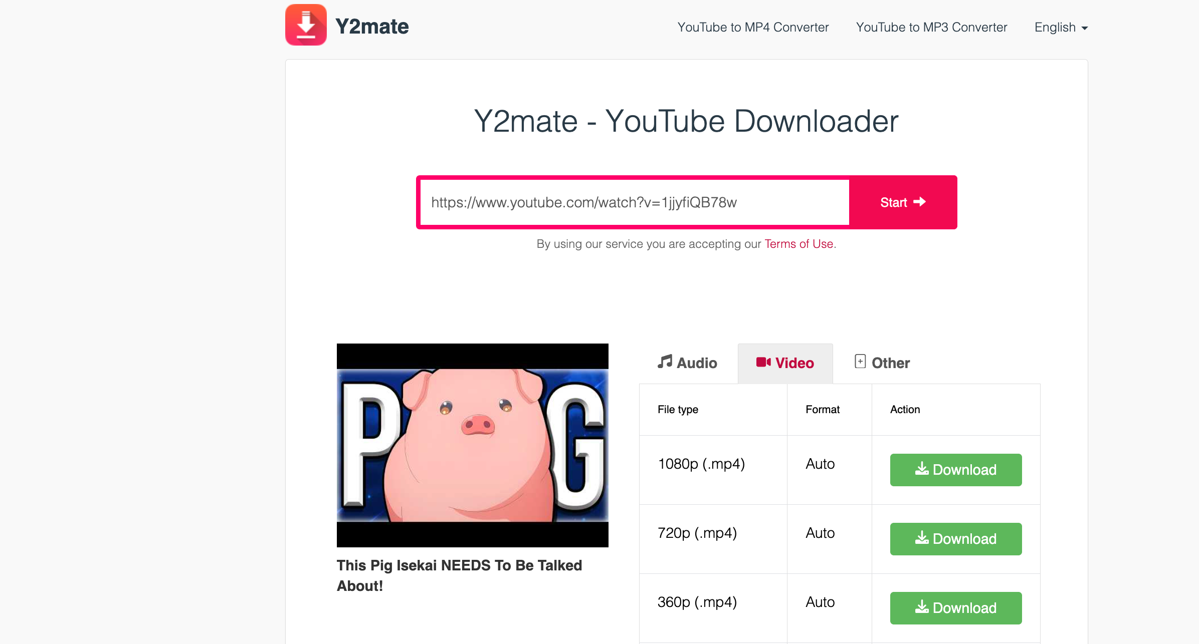 y2mate download youtube to mp4